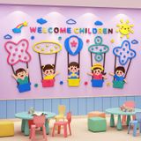  Tranh mica EPeBen dán tường nổi 3d hình Chào mừng các bé đến trường decor trang trí Lớp học Tiếng Anh, mẫu giáo, mầm non 