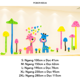  Tranh mica EPeBen dán tường nổi 3d hình Hành trình của hươu cao cổ decor trang trí Phòng ngủ cho bé, Lớp Học Mẫu giáo, Chân Tường 