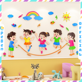  Tranh mica EPeBen dán tường nổi 3d hình Cùng nhau vui đùa decor trang trí Phòng cho bé, Phòng ngủ, Lớp Mẫu giáo, Mầm non 