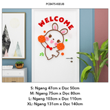  Tranh mica EPeBen dán tường nổi 3d Thỏ Welcome Happy trang trí Cửa Hàng, Quán Café, Shop Thời Trang 