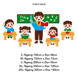 Tranh mica EPeBen dán tường nổi 3d hình Welcome to School  decor trang trí Phòng học,Mầm non 