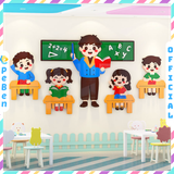  Tranh mica EPeBen dán tường nổi 3d hình Welcome to School  decor trang trí Phòng học,Mầm non 