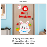  Tranh mica EPeBen dán tường nổi 3d Thỏ Hello Chào Quý Khách trang trí Cửa Hàng, Quán Café, Shop Thời Trang 