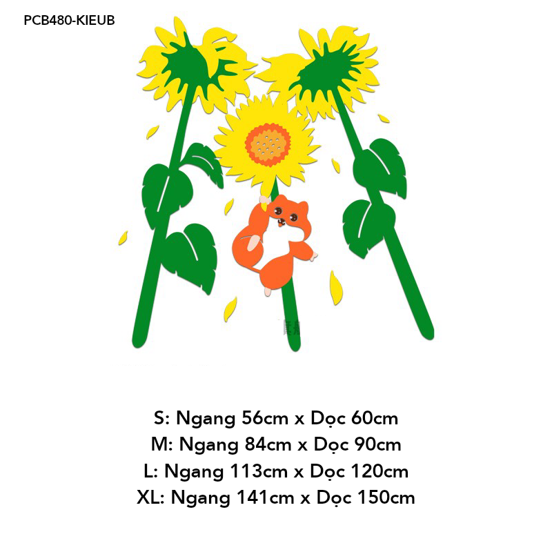  Tranh mica EPeBen dán tường nổi 3d hình Cánh đồng hoa hướng dương decor trang trí Phòng ngủ cho bé, Lớp Học Mẫu giáo, Chân Tường 