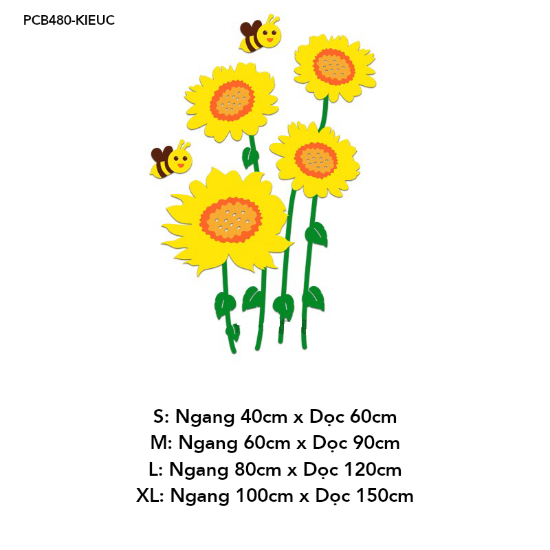  Tranh mica EPeBen dán tường nổi 3d hình Cánh đồng hoa hướng dương decor trang trí Phòng ngủ cho bé, Lớp Học Mẫu giáo, Chân Tường 