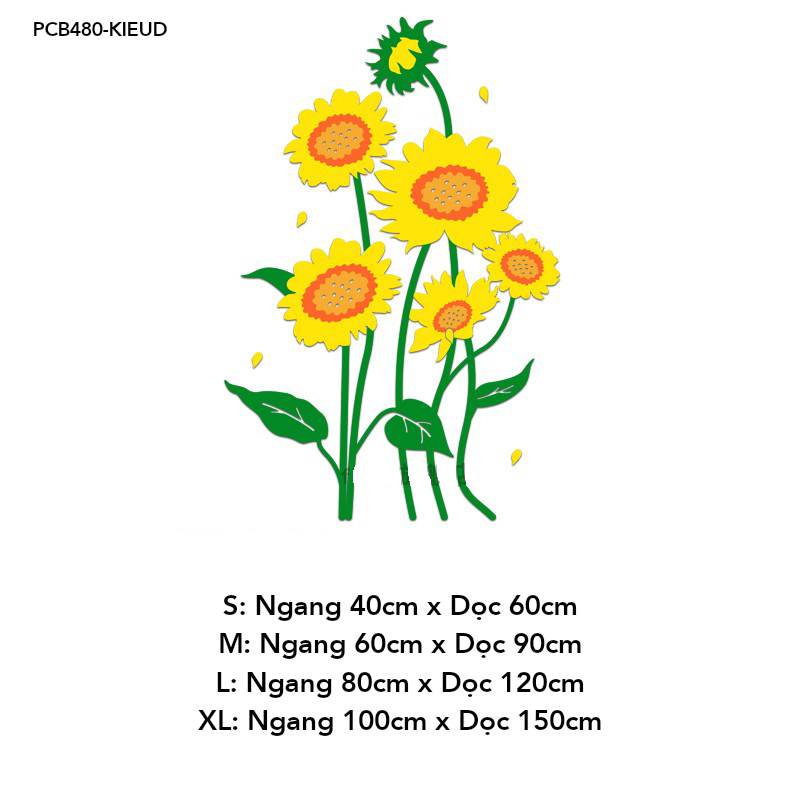  Tranh mica EPeBen dán tường nổi 3d hình Cánh đồng hoa hướng dương decor trang trí Phòng ngủ cho bé, Lớp Học Mẫu giáo, Chân Tường 