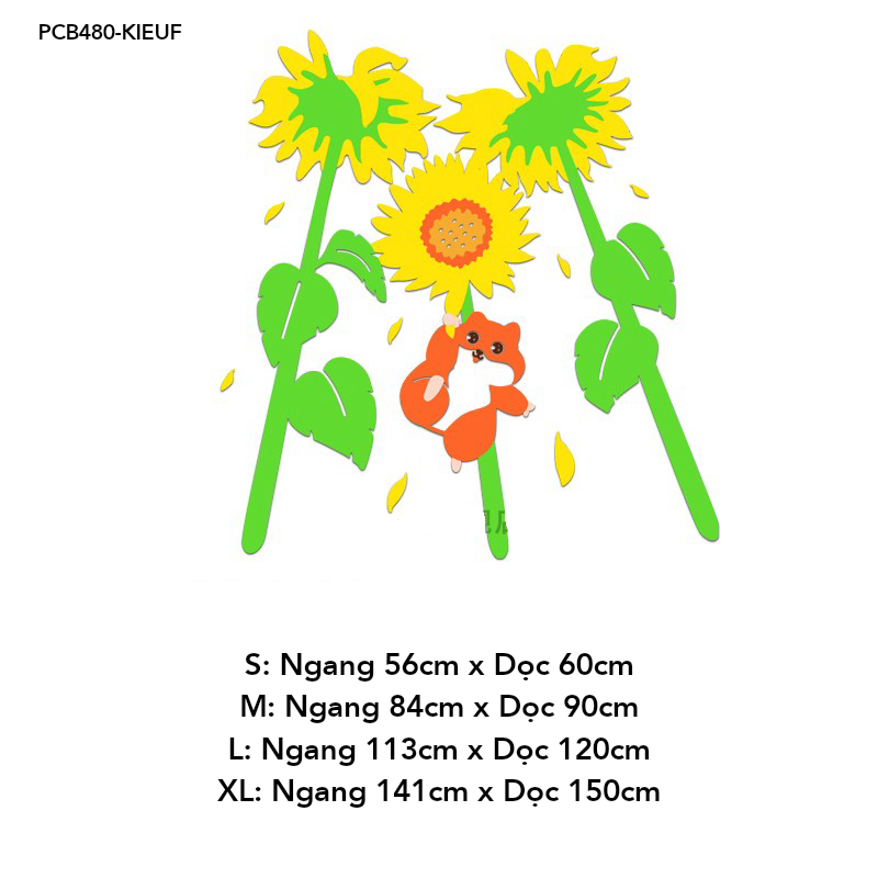  Tranh mica EPeBen dán tường nổi 3d hình Cánh đồng hoa hướng dương decor trang trí Phòng ngủ cho bé, Lớp Học Mẫu giáo, Chân Tường 