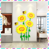  Tranh mica EPeBen dán tường nổi 3d hình Cánh đồng hoa hướng dương decor trang trí Phòng ngủ cho bé, Lớp Học Mẫu giáo, Chân Tường 