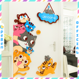  Tranh mica EPeBen dán tường nổi 3d hình Mèo Welcome Chào Đón decor trang trí Phòng ngủ cho bé, Lớp Học Mẫu giáo, Mầm non 