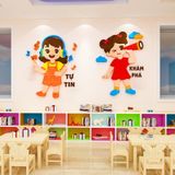  Tranh mica EPeBen dán tường nổi 3d Hình Các Bé Học Tập trang trí Phòng cho bé, Mầm Non, Mẫu Giáo 