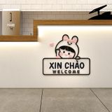  Tranh mica EPeBen dán tường nổi 3d Hình Welcome, Xin Chào trang trí Cửa Hàng, Quán Ăn, Shop Thời Trang 