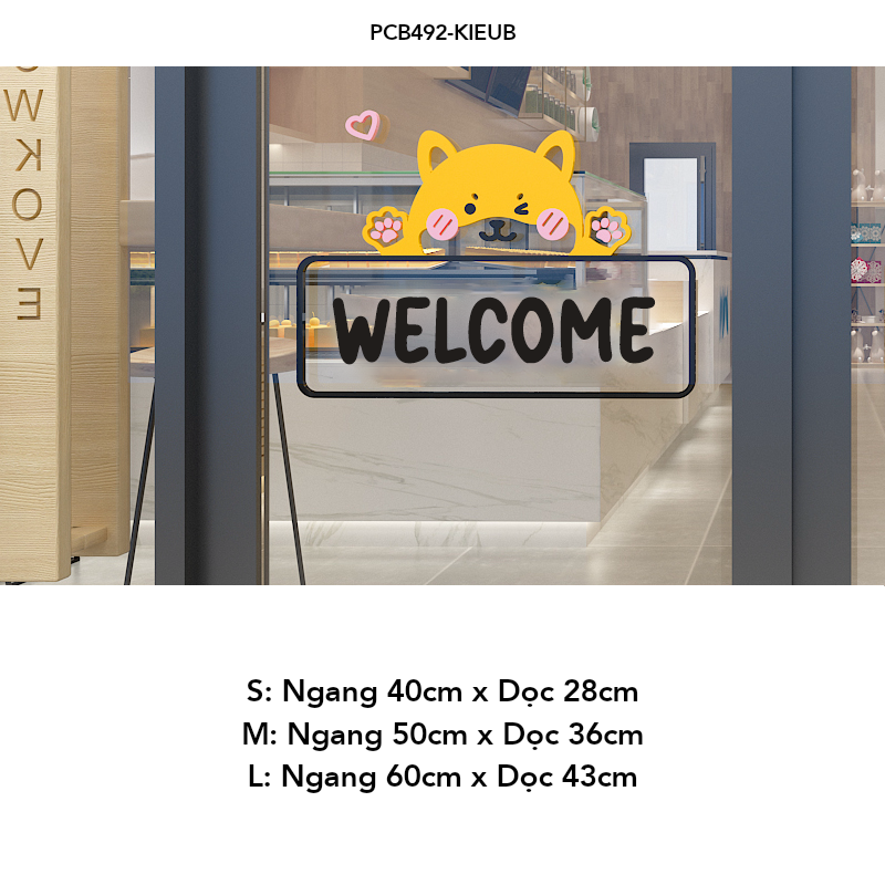  Tranh mica EPeBen dán tường nổi 3d Hình Welcome, Xin Chào trang trí Cửa Hàng, Quán Ăn, Shop Thời Trang 