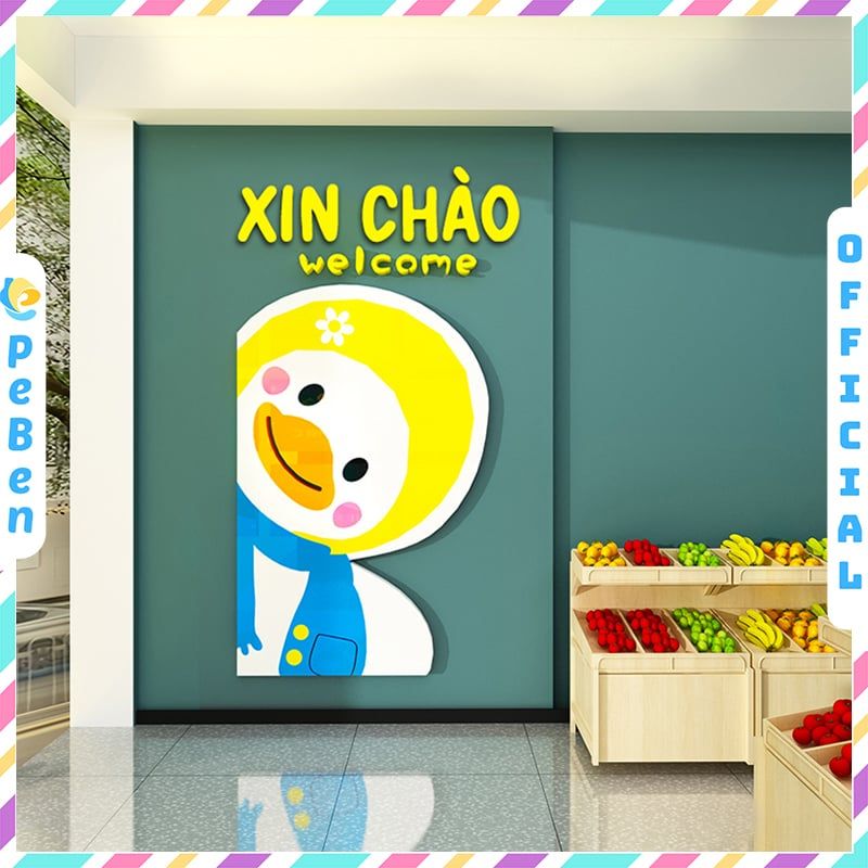  Tranh mica EPeBen dán tường nổi 3d Hình Xin Chào, Thanh You, Good Day trang trí Cửa Hàng, Quán Ăn, Shop Thời Trang 