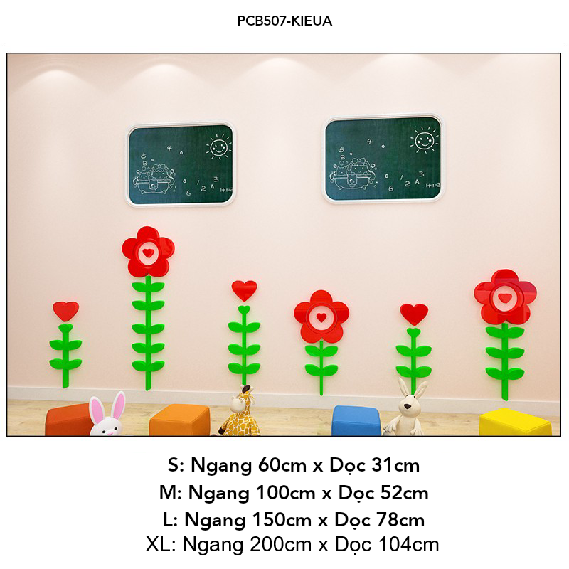  Tranh mica EPeBen dán tường nổi 3d Vườn Hoa Tình Yêu trang trí Phòng ngủ, Phòng khách,Mầm Non 