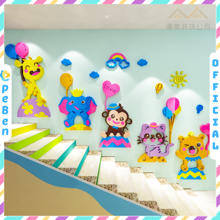  Tranh mica EPeBen dán tường nổi 3d Mỗi ngày vui vẻ trang trí Phòng cho bé, Phòng ngủ 