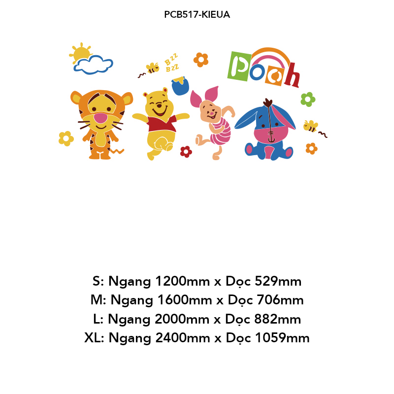  Tranh mica dán tường EPeBen hình Gấu Pooh và những người bạn decor trang trí Phòng cho bé, Phòng ngủ, Mẫu giáo 