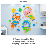  Tranh mica EPeBen dán tường nổi 3d  hình Động vật phi hành decor trang trí Phòng cho bé, Phòng ngủ, Mẫu giáo 