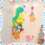  Tranh mica EPeBen dán tường nổi 3d hình Thế giới động vật vui nhộn decor trang trí Phòng cho bé, Phòng ngủ, Mẫu giáo 