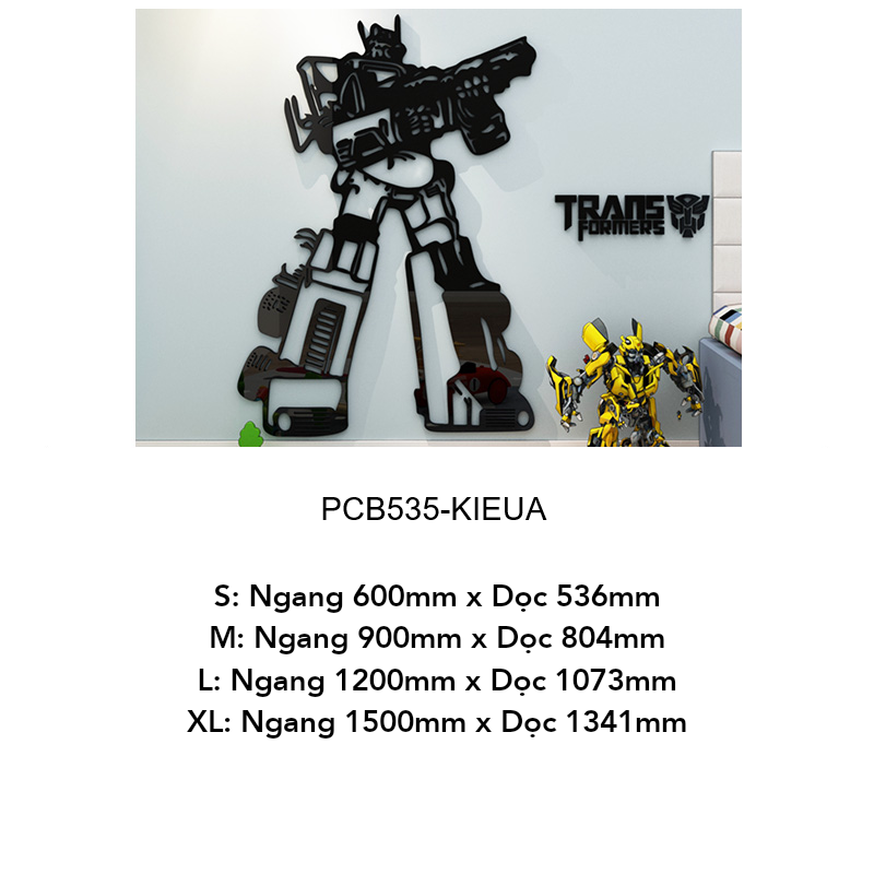  Tranh mica EPeBen dán tường nổi 3d Robot biến hình trang trí Phòng cho bé, Phòng khách 