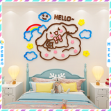  Tranh mica EPeBen dán tường nổi 3d hình Chú Thỏ hello Trang Trí Phòng Trẻ Em,Mẫu Giáo, Lớp Học 