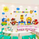  Tranh mica EPeBen dán tường nổi 3d hình  Ban Nhạc Động Vật Trang Trí Phòng Trẻ Em,Mẫu Giáo, Lớp Học 