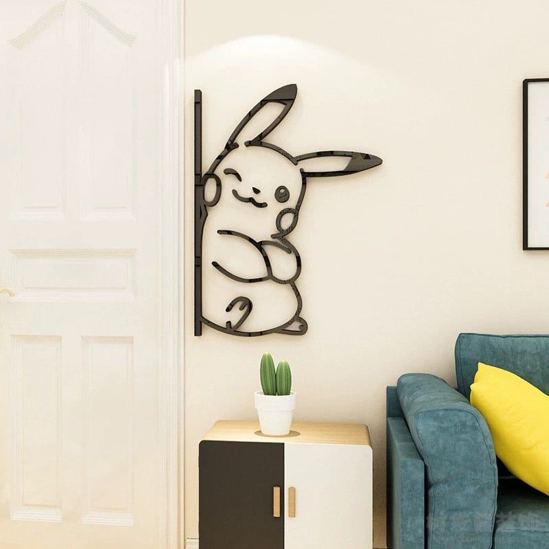  Tranh mica EPeBen dán tường nổi 3d hình Pikachu vàngTrang Trí Phòng Cho Bé,Mẫu Giáo, Lớp Học 