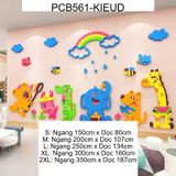  Tranh mica EPeBen dán tường nổi 3d hình Động Vật Vui Chơi Trang Trí Phòng Cho Bé,Mẫu Giáo, Lớp Học 