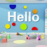  Tranh mica EPeBen dán tường nổi 3d hình HELLO  thân thiện decor trang trí Trung Tâm Tiếng Anh,Phòng Học 