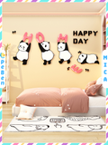  Tranh Mica EPeBen dán tường nổi 3d Gấu Trúc Happy Day trang trí Phòng cho bé, Phòng ngủ, Mẫu giáo 