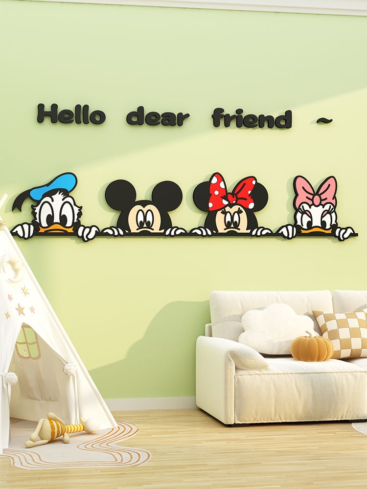  Tranh Mica EPeBen dán tường nổi 3d Mickey Và Những Người Bạn  trang trí Phòng cho bé, Phòng ngủ, Mẫu giáo 