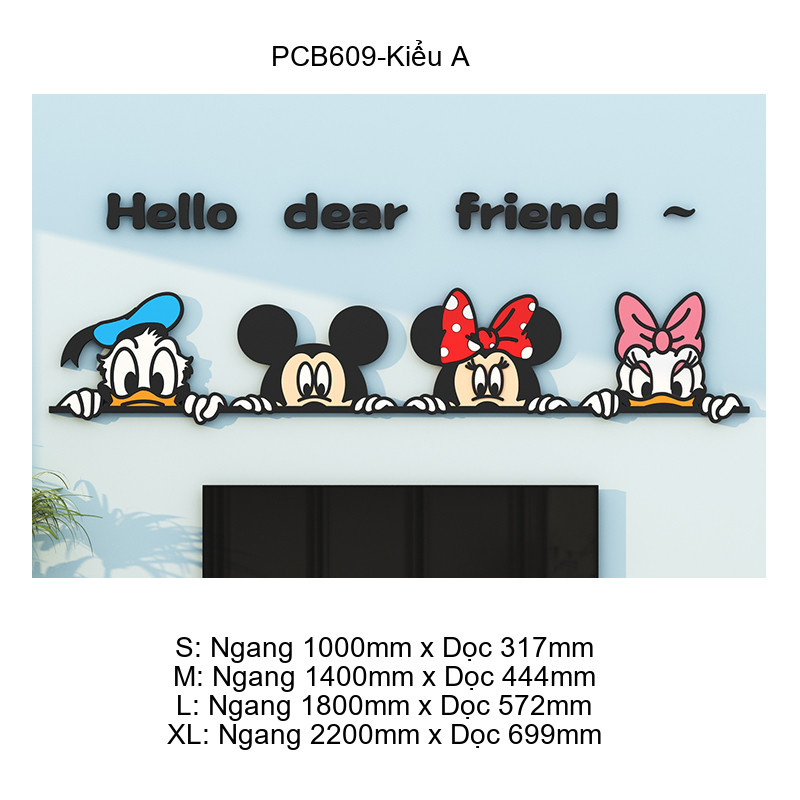  Tranh Mica EPeBen dán tường nổi 3d Mickey Và Những Người Bạn  trang trí Phòng cho bé, Phòng ngủ, Mẫu giáo 