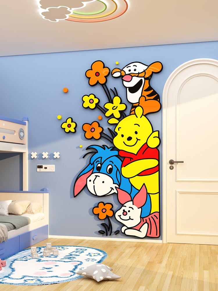  Tranh Mica EPeBen dán tường nổi 3d Gấu Pooh  trang trí Phòng cho bé, Phòng ngủ, Mẫu giáo 