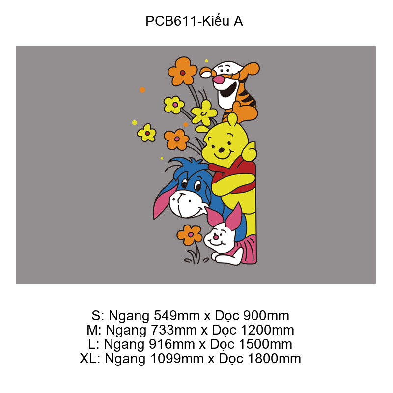  Tranh Mica EPeBen dán tường nổi 3d Gấu Pooh  trang trí Phòng cho bé, Phòng ngủ, Mẫu giáo 