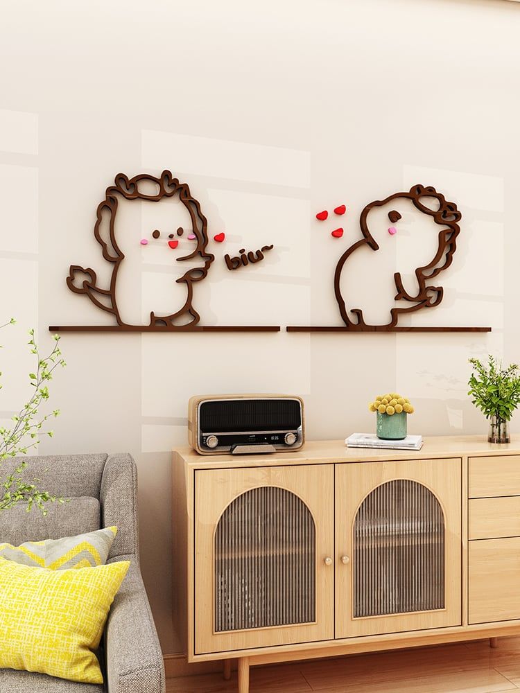  Tranh mica EPeBen dán tường nổi 3d hình  Khủng Long Bắn Tim Trang Trí Phòng Ngủ,Phòng Khách,Phòng Cho Bé 