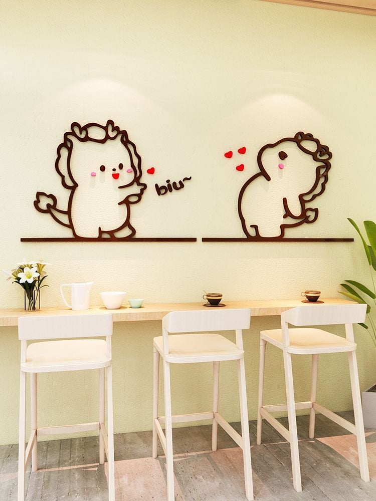  Tranh mica EPeBen dán tường nổi 3d hình  Khủng Long Bắn Tim Trang Trí Phòng Ngủ,Phòng Khách,Phòng Cho Bé 