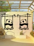  Tranh mica EPeBen dán tường nổi 3d hình Gấu Trúc ngồi xích đu Trang Trí Phòng Cho Bé,Mẫu Giáo, Lớp Học 