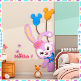  Tranh Mica EPeBen dán tường nổi 3d Thỏ Hello trang trí Phòng cho bé, Phòng ngủ, Mẫu giáo 