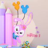  Tranh Mica EPeBen dán tường nổi 3d Thỏ Hello trang trí Phòng cho bé, Phòng ngủ, Mẫu giáo 