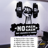  Tranh mica EPeBen dán tường nổi 3d hình Tay Nâng Tạ No pain, Hình cô gái sexy decor trang trí Phòng Tập Gym, Fitness 