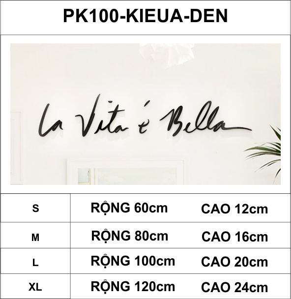  Tranh mica EPeBen dán tường nổi 3d hình Chữ nghệ thuật La vita, Sunshine decor trang trí phòng khách, nhà cửa 