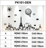  Tranh mica EPeBen dán tường nổi 3d hình thành phố hiện đại decor trang trí phòng khách, nhà cửa 
