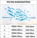  Tranh mica EPeBen dán tường nổi 3d hình đàn cá bơi về đại dương decor trang trí lớp học, mầm non, mẫu giáo 
