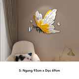  Tranh mica nổi 3d dán tường Con Bướm xanh vàng tráng gương trang trí Phòng Khách, Phòng Bếp - EPeBen 