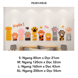  Tranh mica dán tường Hello Mèo Cào Tường trang trí Cửa Hàng, Shop Thú Cưng 