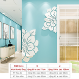  Tranh mica EPeBen dán tường nổi 3d hình Hoa Mẫu Đơn tráng gương vàng bạc decor trang trí Phòng Khách, Phòng Ngủ 