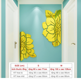  Tranh mica EPeBen dán tường nổi 3d hình Hoa Mẫu Đơn tráng gương vàng bạc decor trang trí Phòng Khách, Phòng Ngủ 