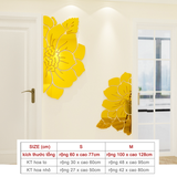  Tranh mica EPeBen dán tường nổi 3d hình Hoa Mẫu Đơn tráng gương vàng bạc decor trang trí Phòng Khách, Phòng Ngủ 
