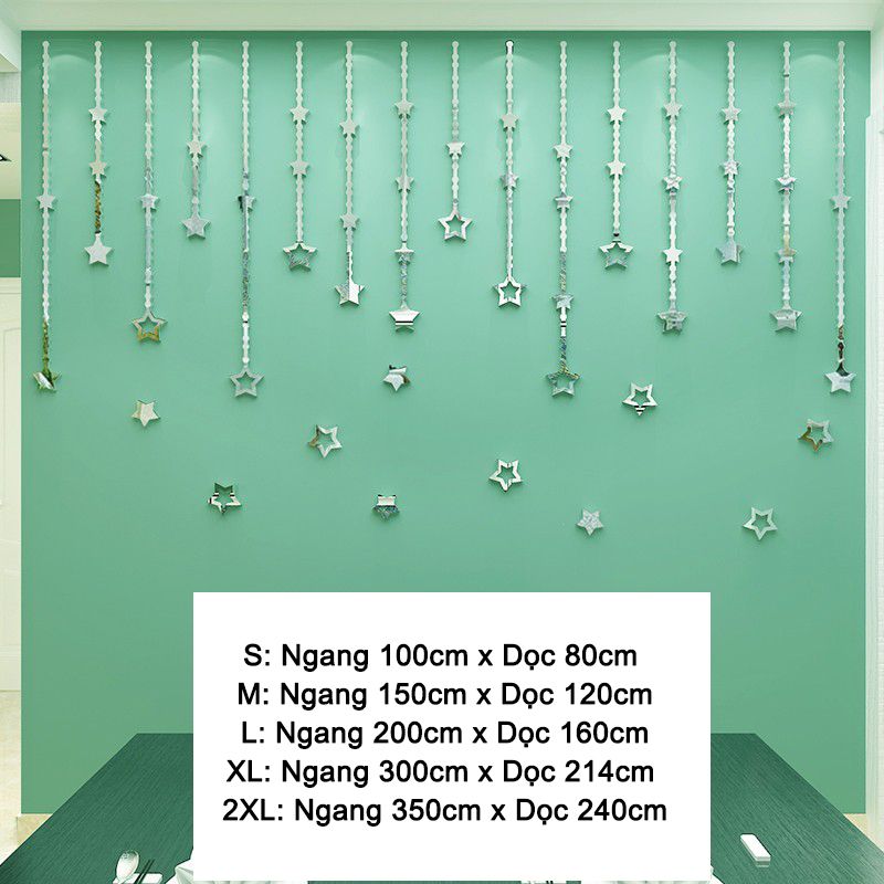  Tranh mica EPeBen dán tường nổi 3d hình Little Star mưa Sao Lãng Mạn decor trang trí Phòng Khách, Phòng Bếp, Nhà Cửa 