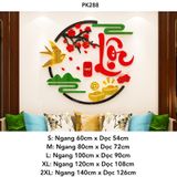  Tranh mica EPeBen dán tường nổi 3d hình Chữ Phúc Lộc Thọ thư pháp tiếng Việt trang trí Phòng Bếp, Phòng Khách năm mới 