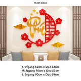  Tranh mica EPeBen dán tường nổi 3d hình Chữ Phúc Lộc thư pháp tiếng Việt sang trọng trang trí Phòng Bếp, Phòng Khách 